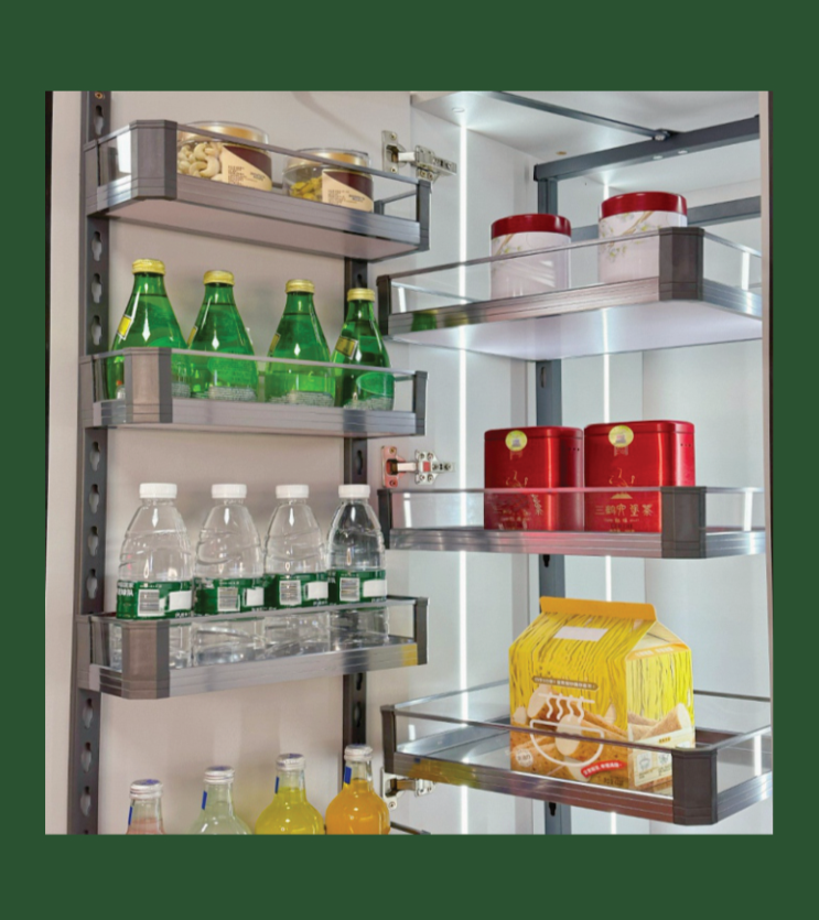 GLASS PANTRY UNIT WITH SOFT CLOSE
