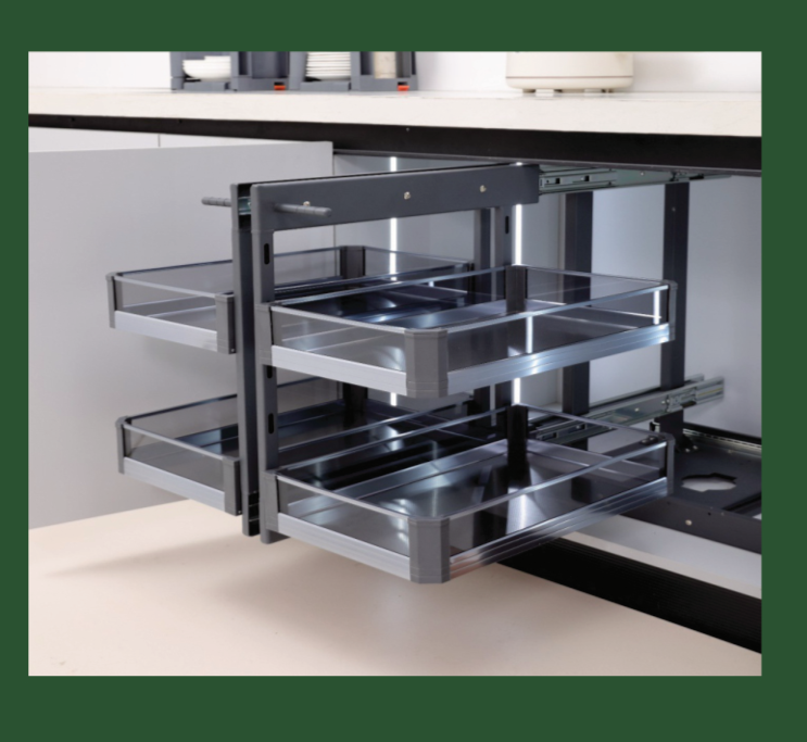 GLASS UNIVERSAL MAGIC CORNER WITH SOFT CLOSE